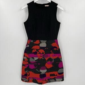 Anthropologie Hutch Sleeveless Sheath Dress Zip Back Wool Blend Geometric Size 4